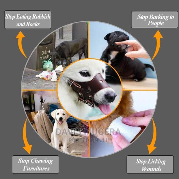 Adjustable Soft PU Leather Safety Dog Muzzle - Small Size - thumbnail 7