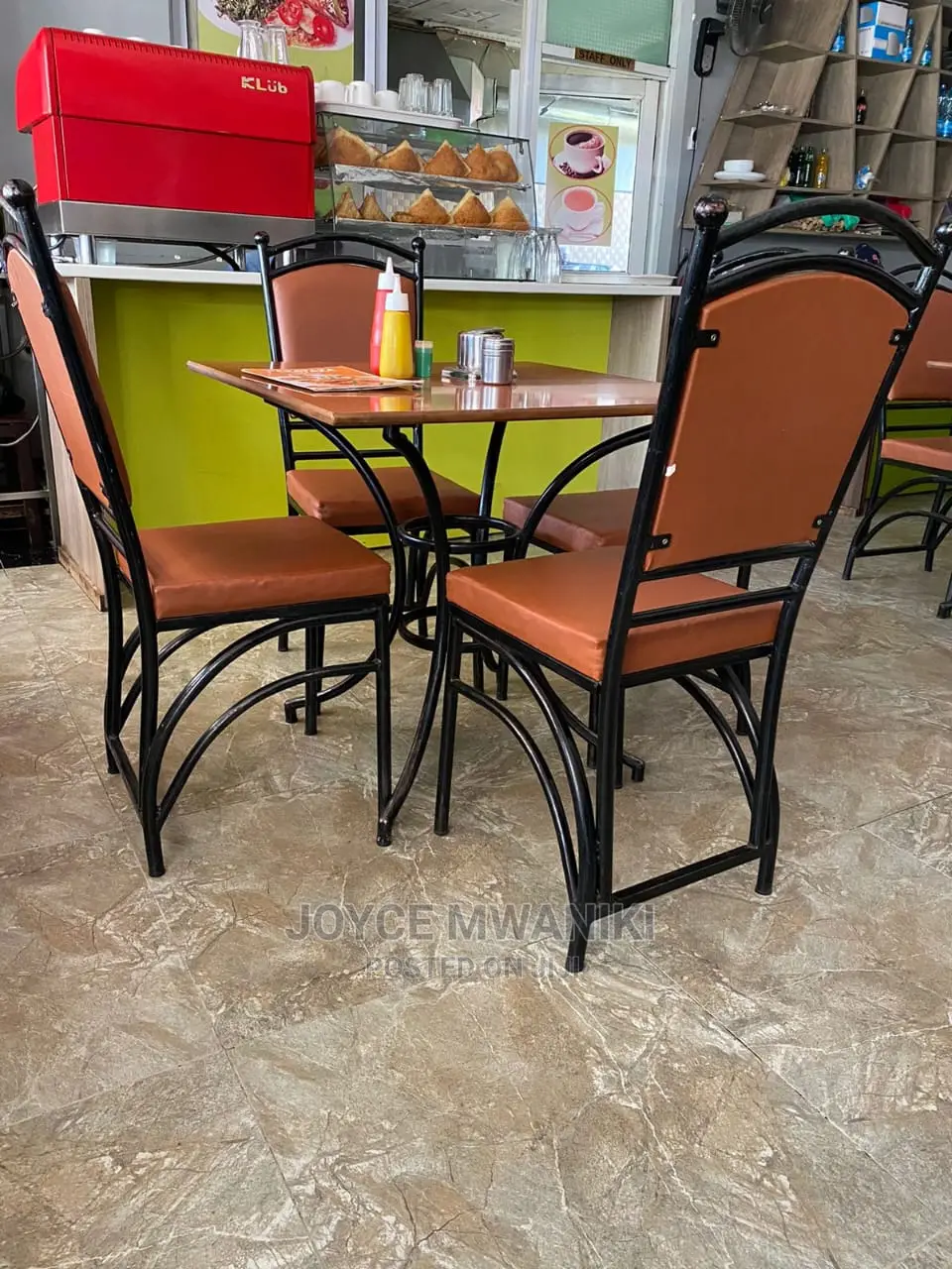 Set of Four Restaurant Chairs and Table
