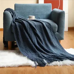 Nordic Plain Knitted Throw Blankets