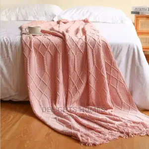 Nordic Plain Knitted Throw Blankets