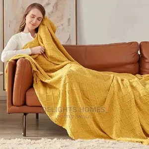 Nordic Plain Knitted Throw Blankets