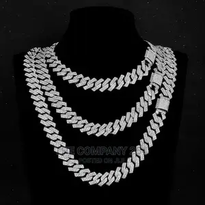 Men Women Hip Hop Iced Out Bling Chain Necklace 14mm Width