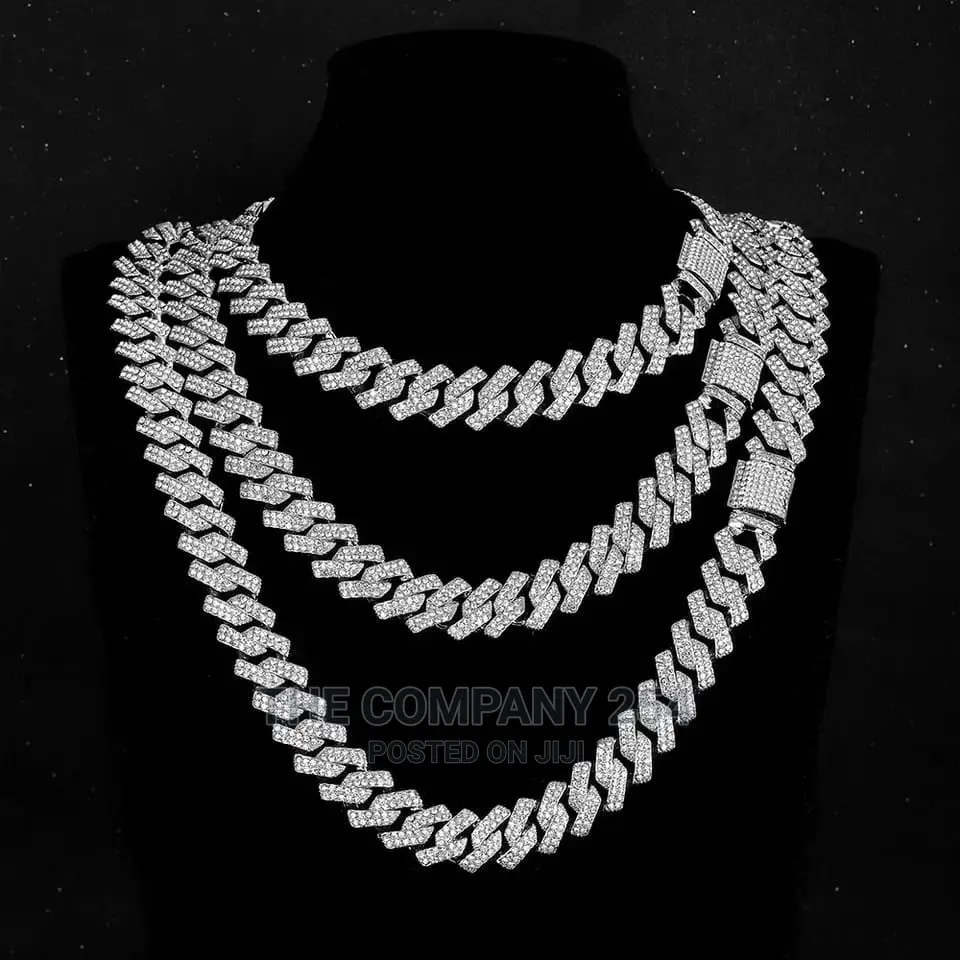 Men Women Hip Hop Iced Out Bling Chain Necklace 14mm Width