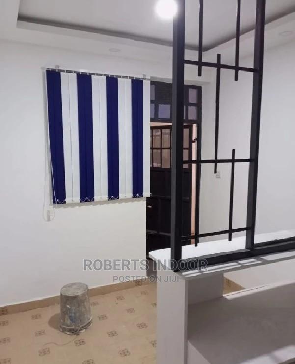 Blue and White Vertical Window Blinds - main view