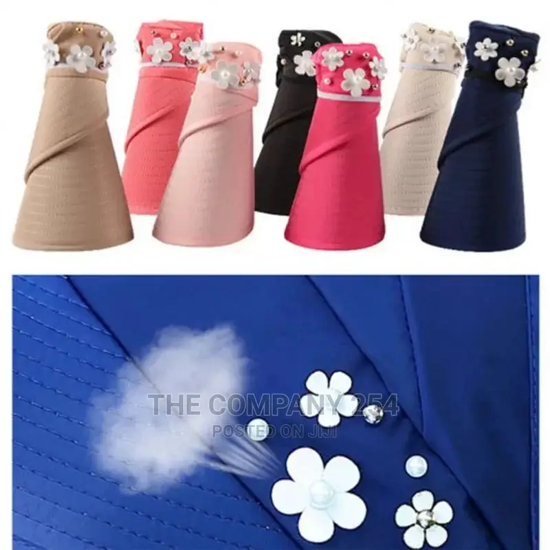 Summer Hats for Women Foldable Sun Hat Pearl Flower Visor