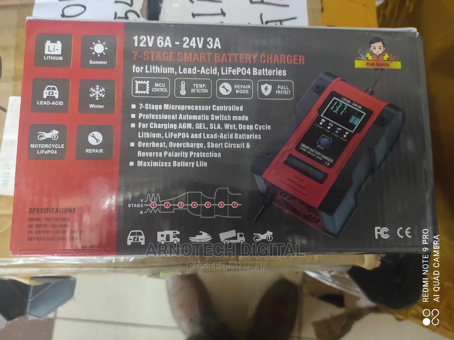 Universal 12v/24v Lithium Lead Acid Smart Battery Charger