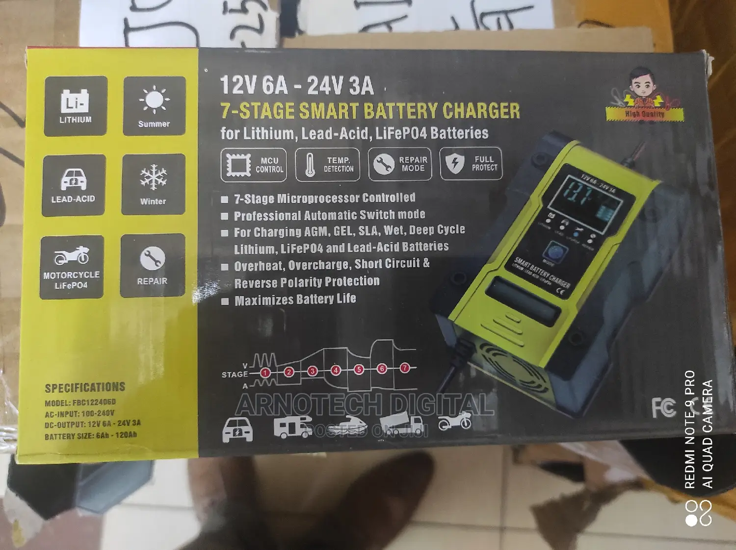 Universal 12v/24v Lithium Lead Acid Smart Battery Charger