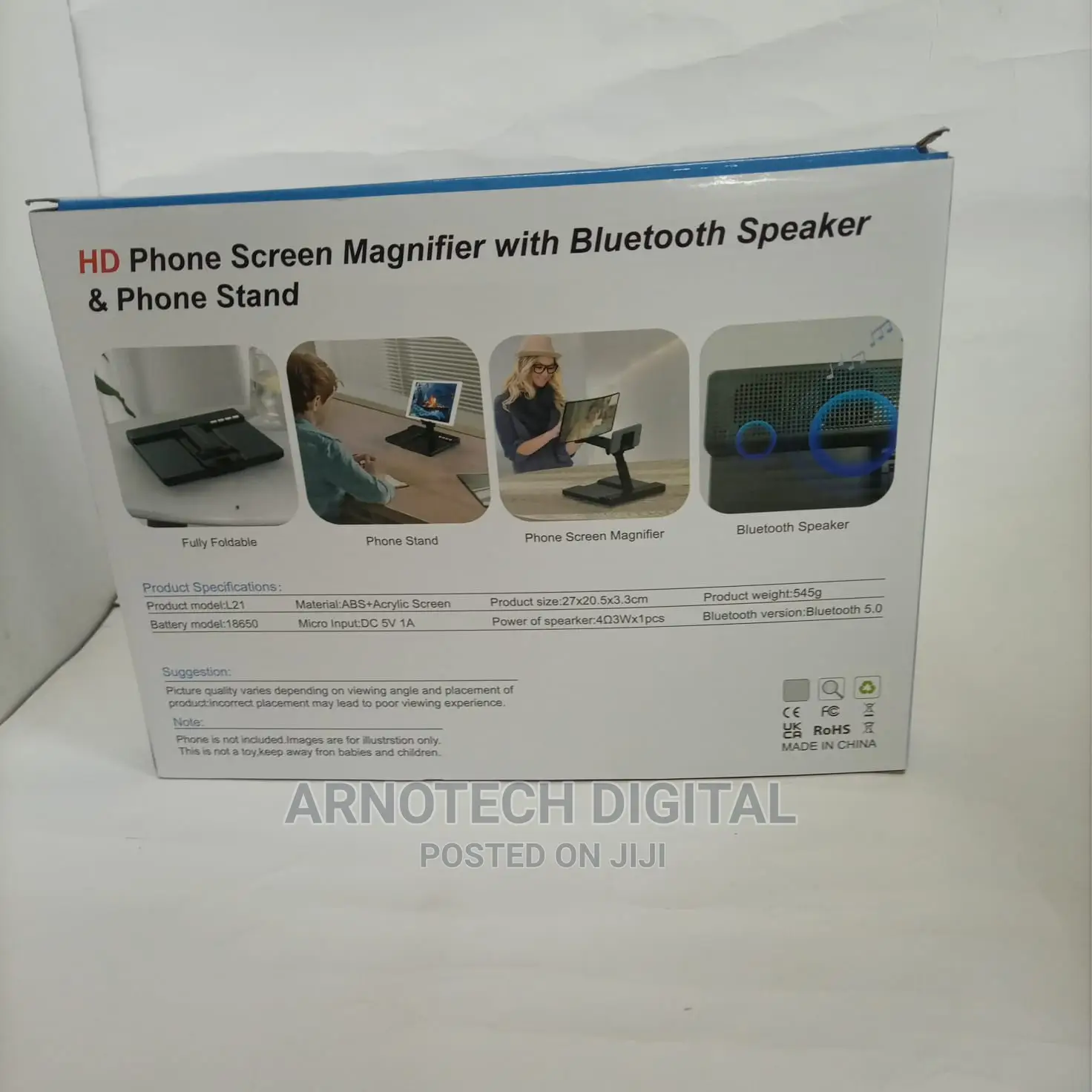 L21 Foldable Phone Screen Magnifier With Bluetooth Speaker