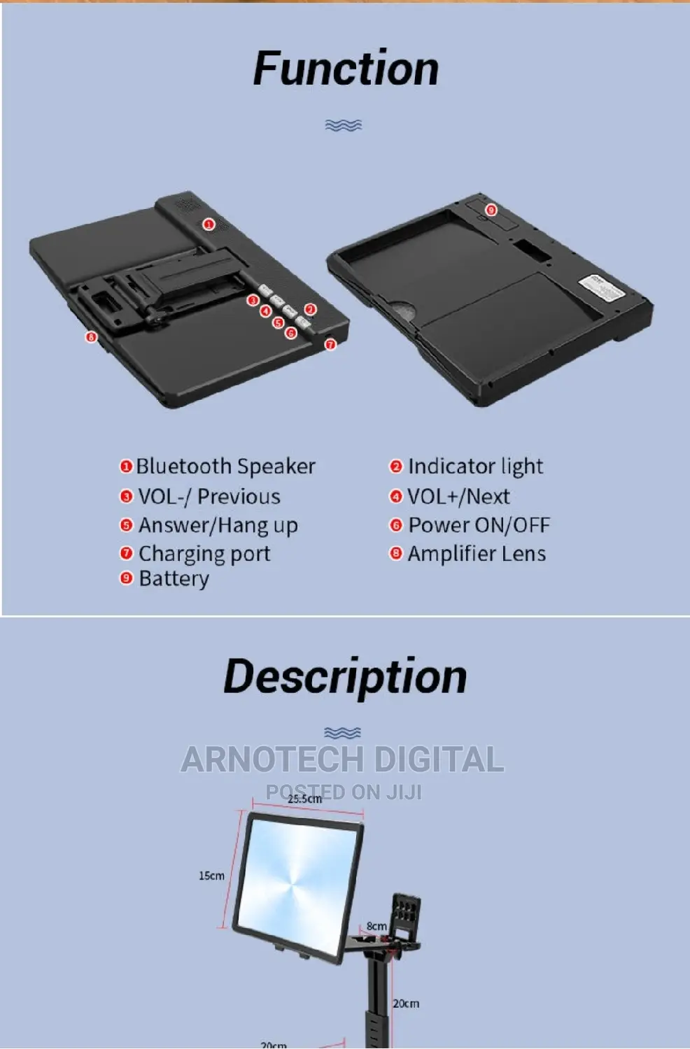 L21 Foldable Phone Screen Magnifier With Bluetooth Speaker