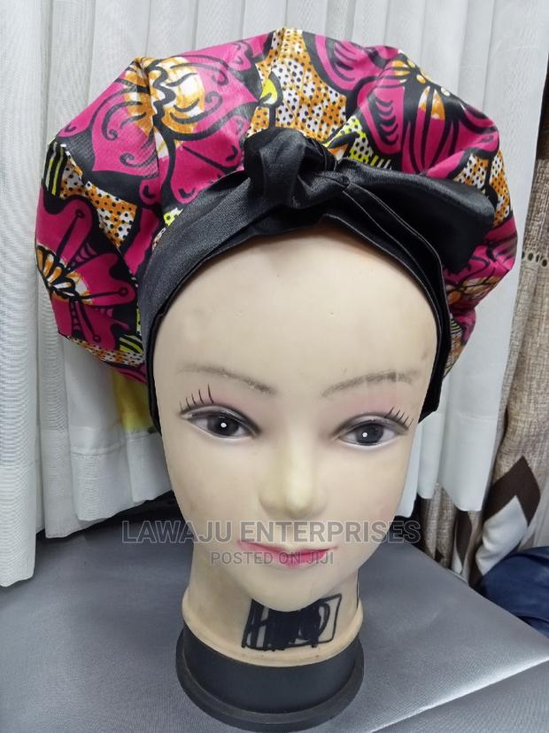 Double Sided Kitenge /Satin Bonnet - main view