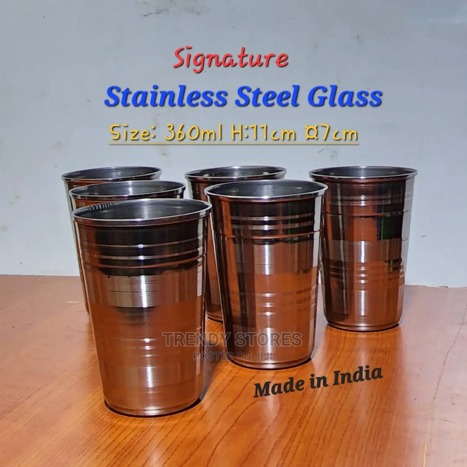 6pc Stainless Steel Tumblers - 360ml