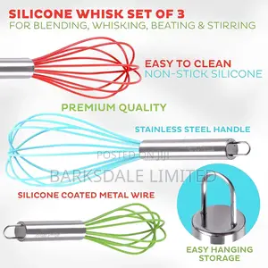 Silicone Whisk High Heat Resistant Stainless Steel Non-Stick
