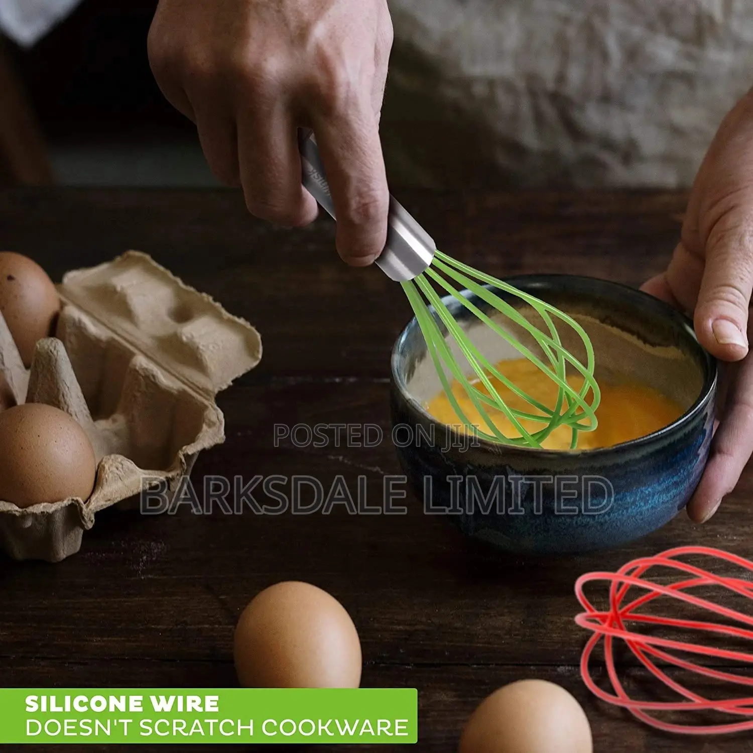 Silicone Whisk High Heat Resistant Stainless Steel Non-Stick