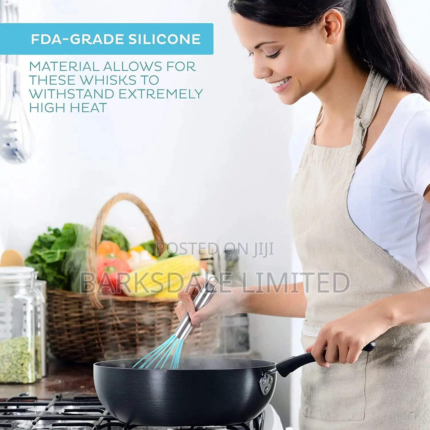 Silicone Whisk High Heat Resistant Stainless Steel Non-Stick