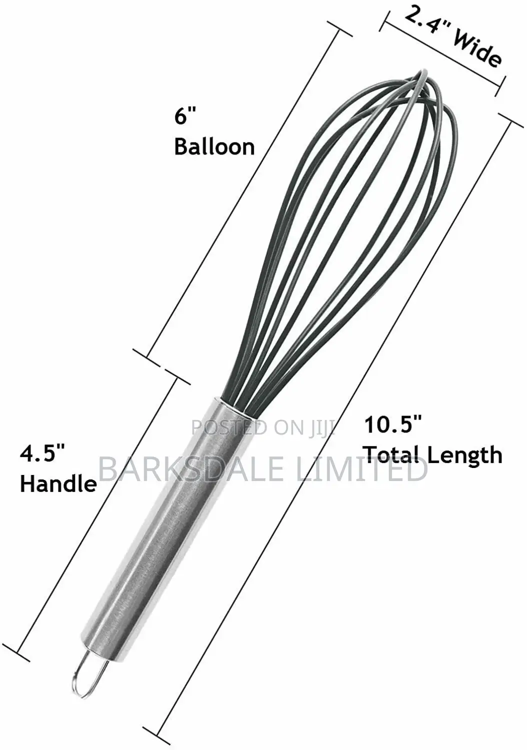 Silicone Whisk High Heat Resistant Stainless Steel Non-Stick