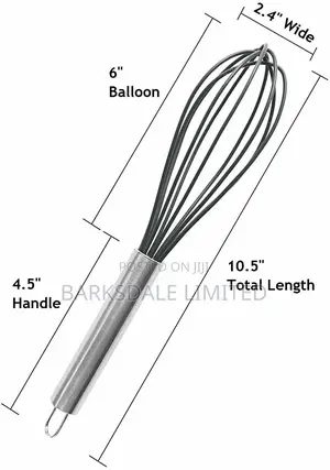 Silicone Whisk High Heat Resistant Stainless Steel Non-Stick