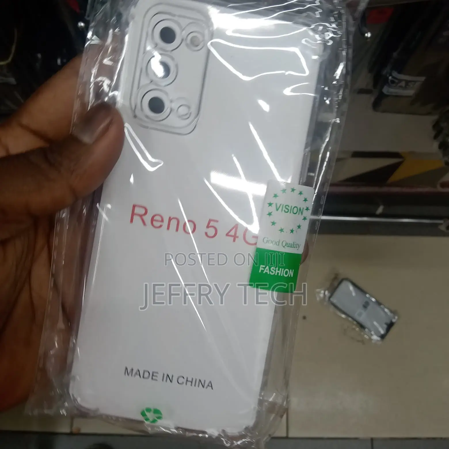 0ppo Reno5 4G Transparent Case With Shockproof Bumps