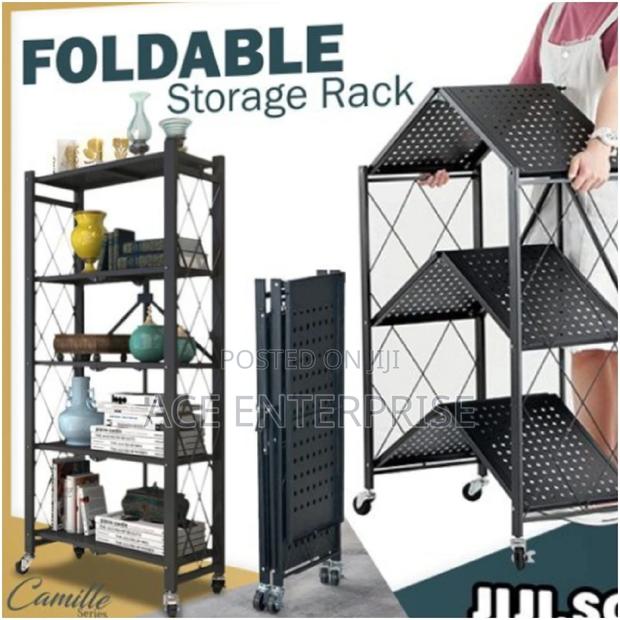 Foldable Kitchen Metallic Storage Rack - main view