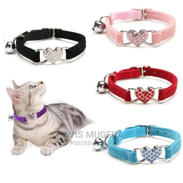 Luxury Velvet Cat Collar With Crystals - main view