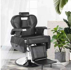 Black Leather Barber Chair - thumbnail 2