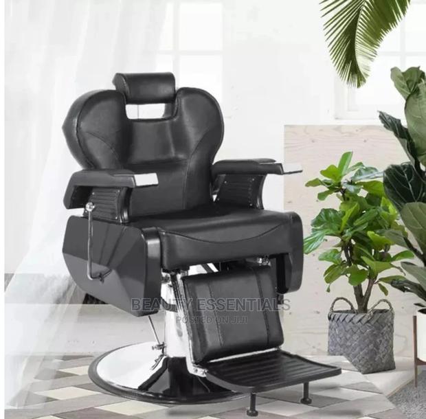 Black Leather Barber Chair - main view