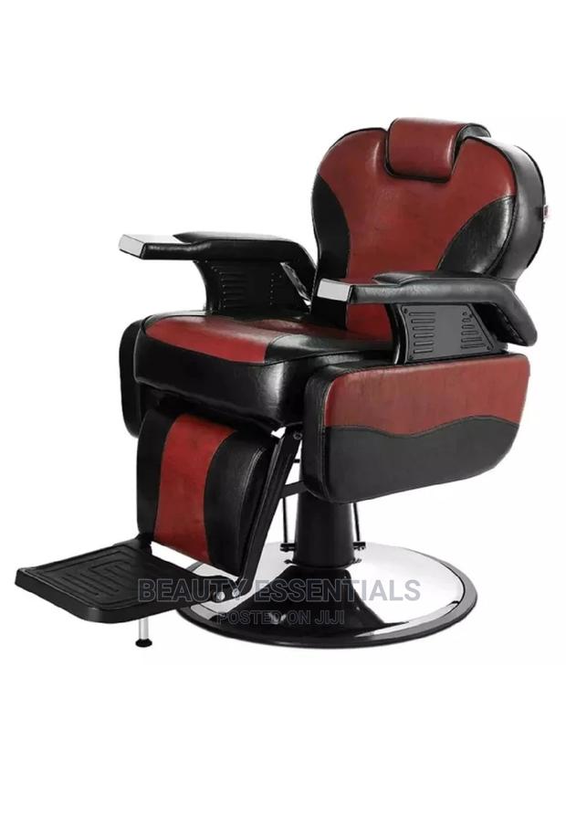 Red Stripped Jumbo Kinyozi Chair - main view