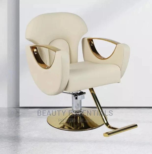 Gold Shinning White Salon Seat - main view