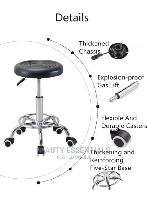 Black Pedicure Round Stool - main view