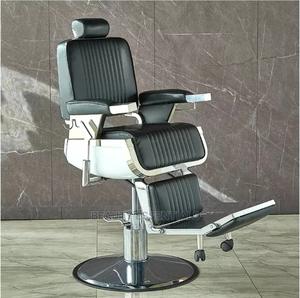 King Size Black White Barber Chair - thumbnail 2