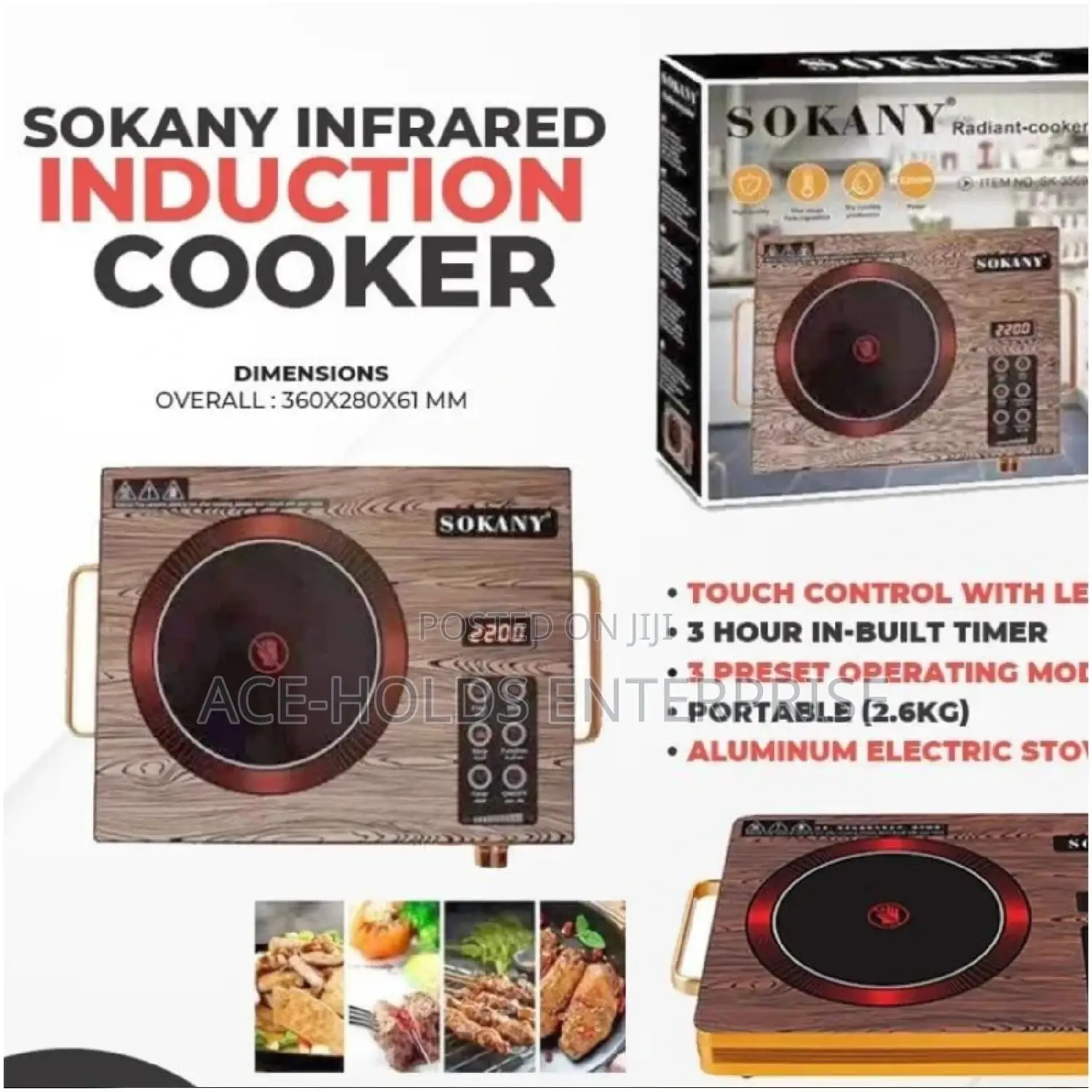 Single Plate Halogen Induction Electric Cooker Sokany