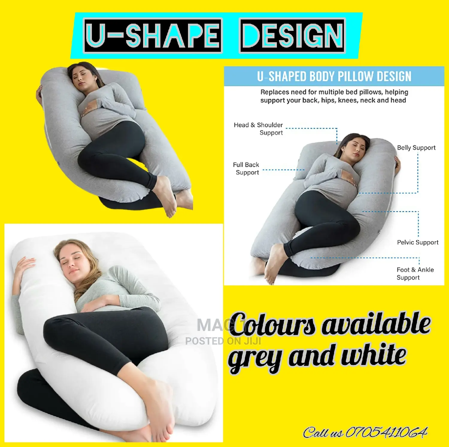 U Design Pregnancy Pillow Belly Support Pillow
