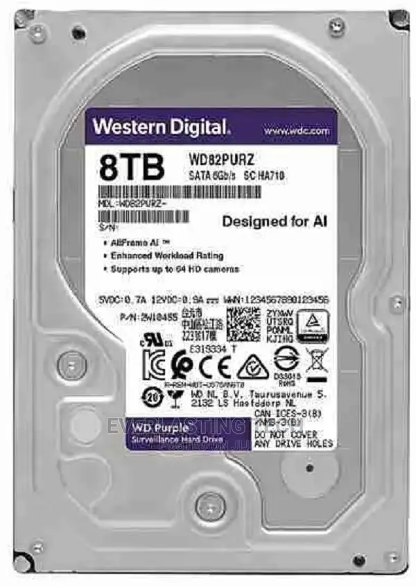 Wd Purpletm Pro Surveillance Hard Drive 8tb, 256 Mb, 7200 R