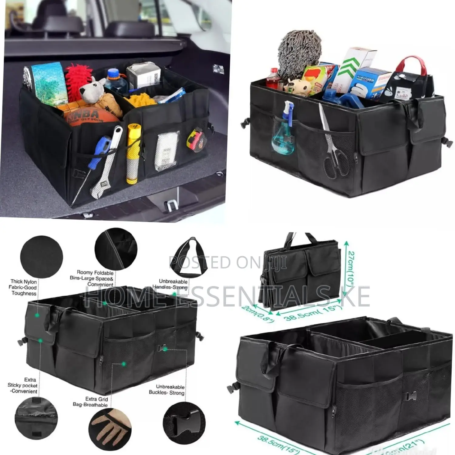 *Large High Quality Car Boot Organizer With Compartments