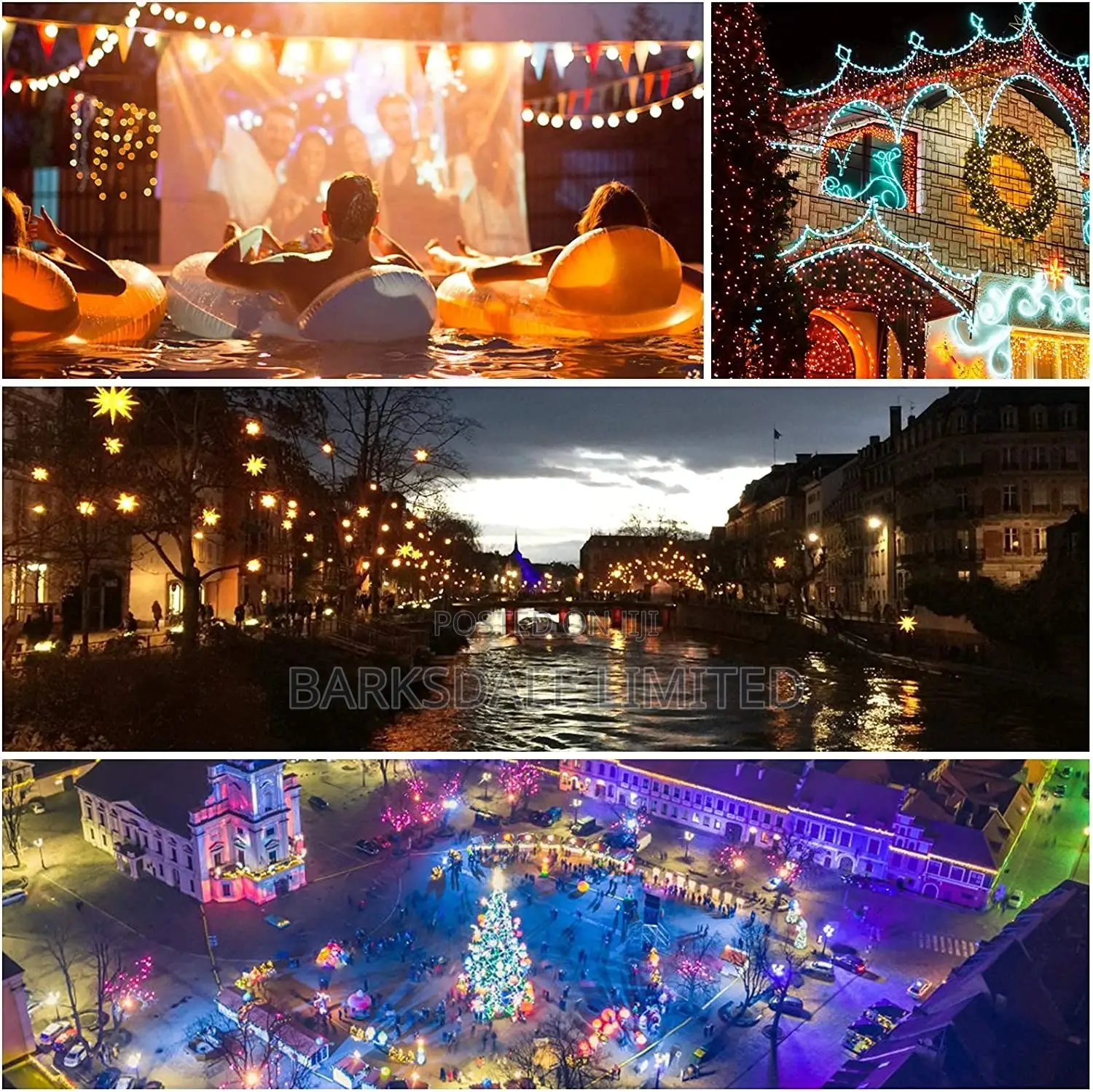 Christmas Xmas LED Bulbs 48ft Outdoor Diamond Garden Lights