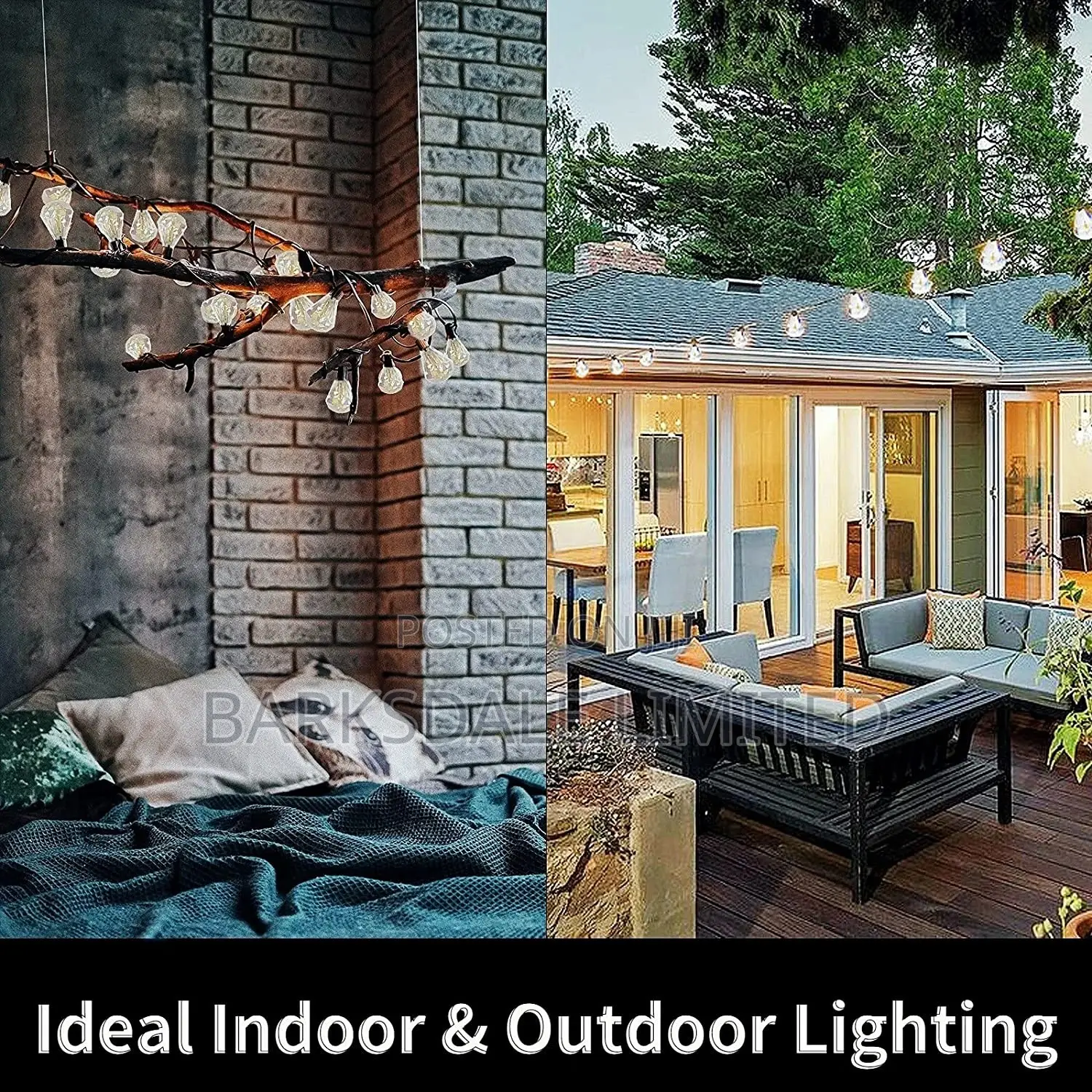 Christmas Xmas LED Bulbs 48ft Outdoor Diamond Garden Lights