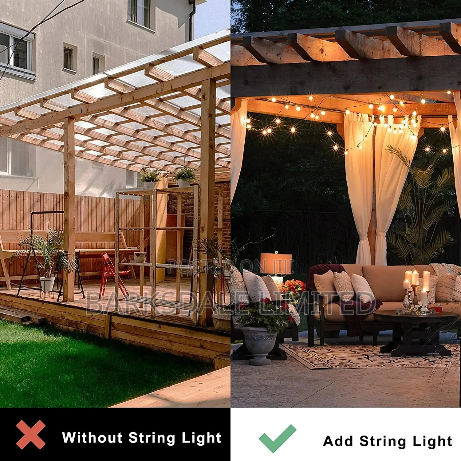 Christmas Xmas LED Bulbs 48ft Outdoor Diamond Garden Lights
