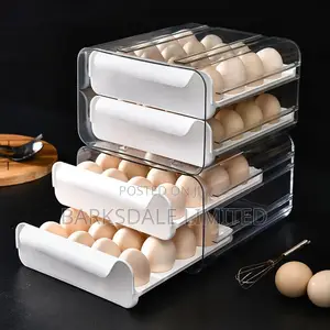 Eggs Pantry Organizer Storage Acrylic Plastic Drawer 32 Grid