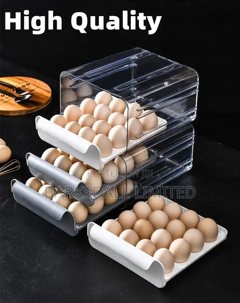 Eggs Pantry Organizer Storage Acrylic Plastic Drawer 32 Grid