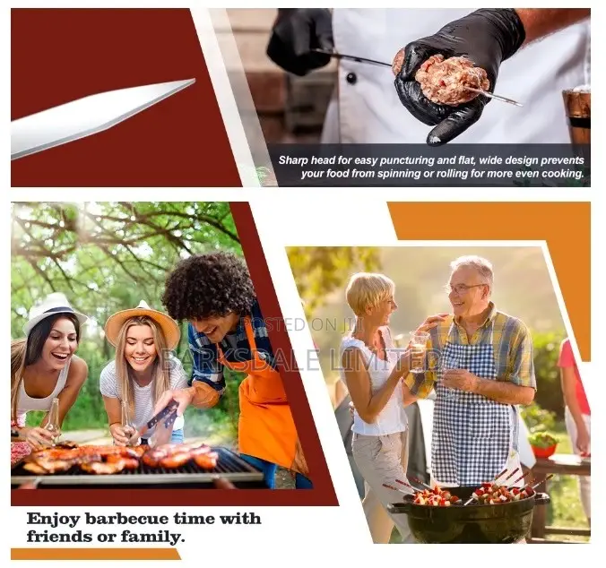 4pack Skewers Kabob Kebab Stainless Steel Barbecue Metal BBQ