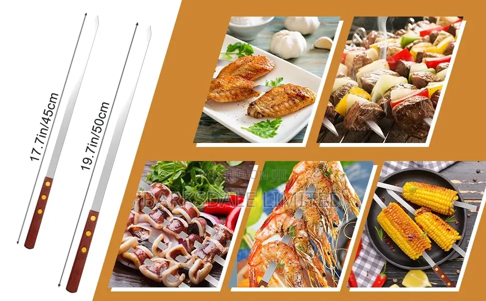 4pack Skewers Kabob Kebab Stainless Steel Barbecue Metal BBQ
