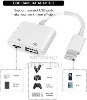 Male to USB Female Adapter OTG Charger for iPhone Uk