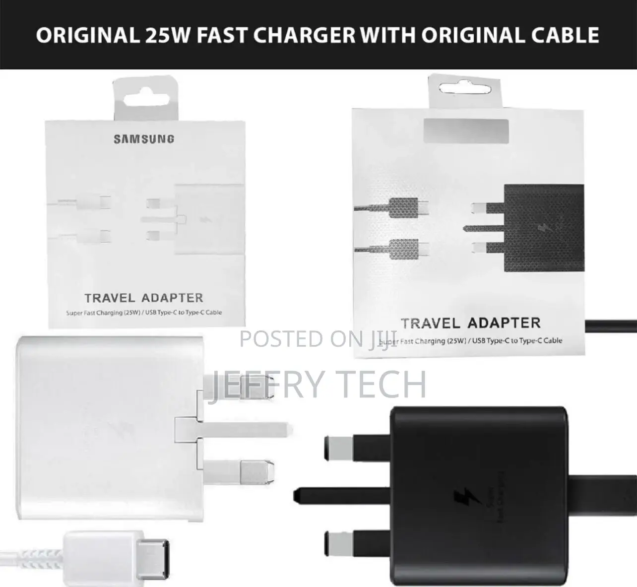 Samsung Type C 25W Fast Charger USB-C Cable Mains Plug/Wal