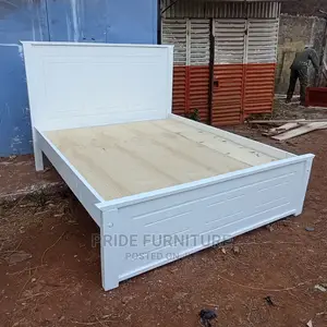 White Wooden Bed 5*6