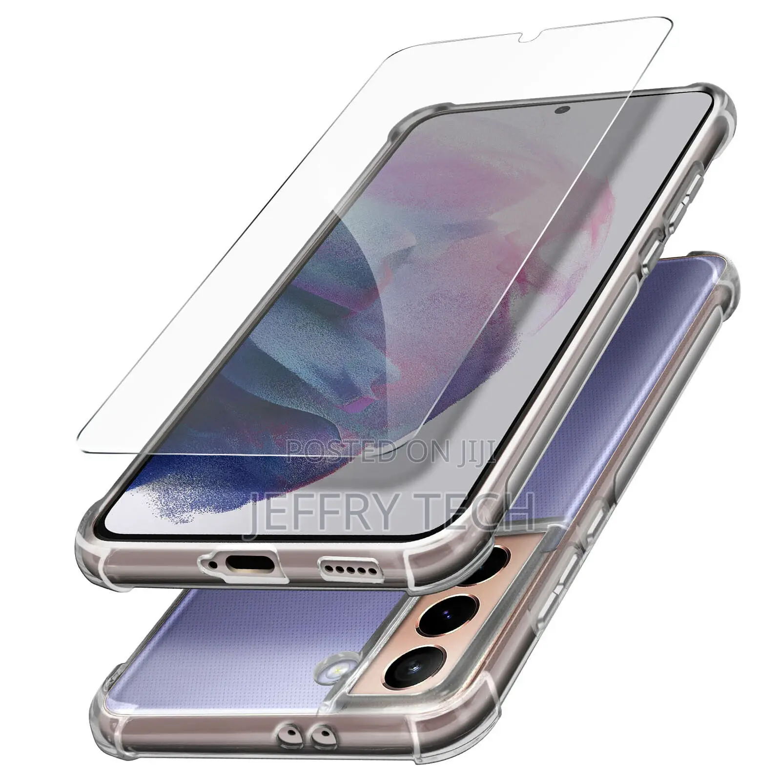 Samsung S21 Plus Soft Case + Transparent Tempered Glass-