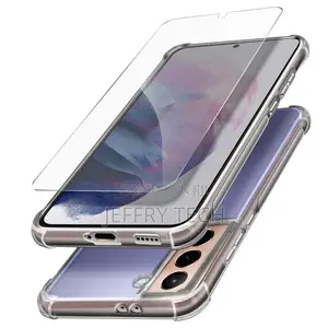 Samsung S21 Plus Soft Case + Transparent Tempered Glass-