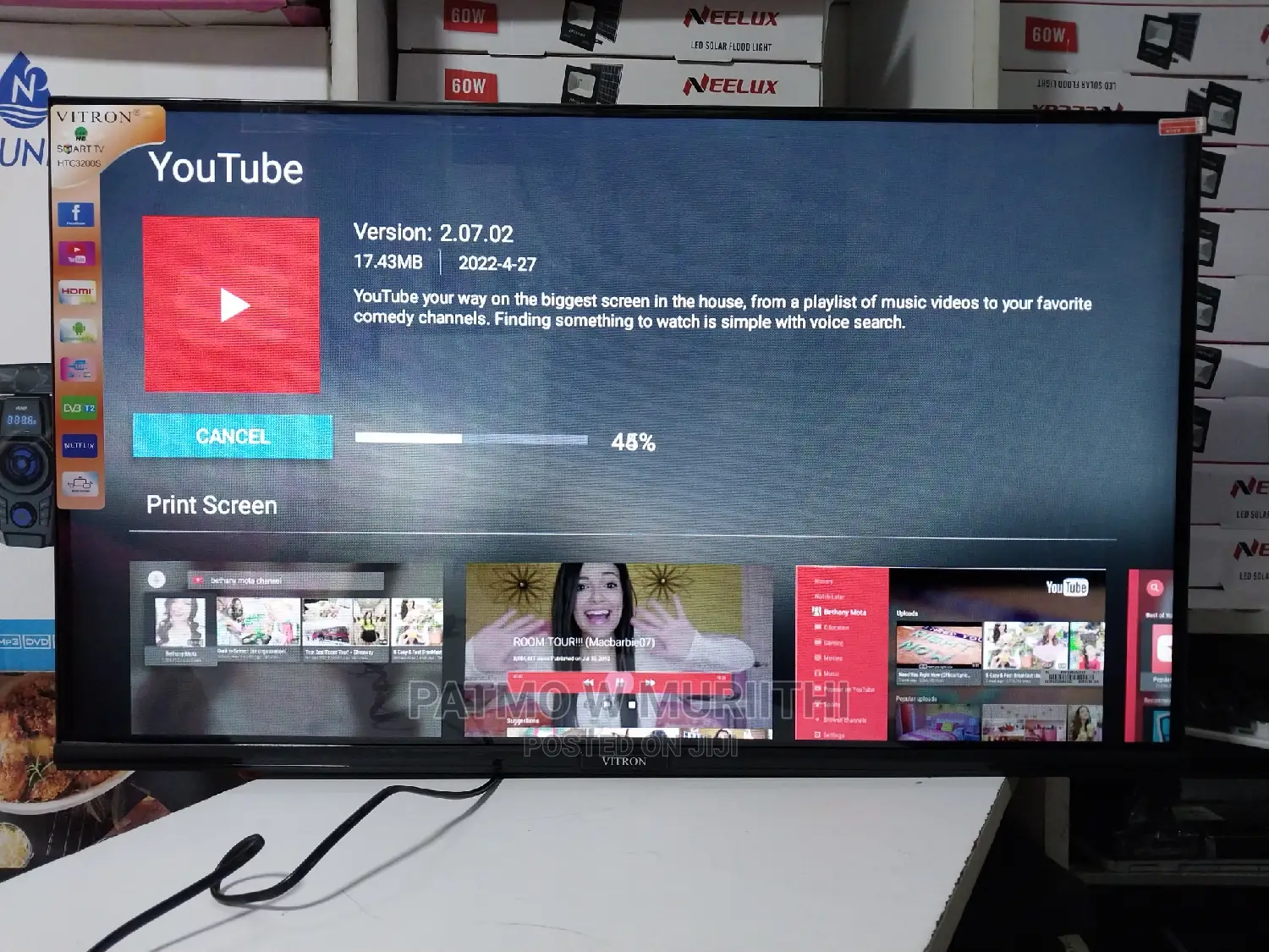 Vitron 32inch Smart Android Tv Frameless