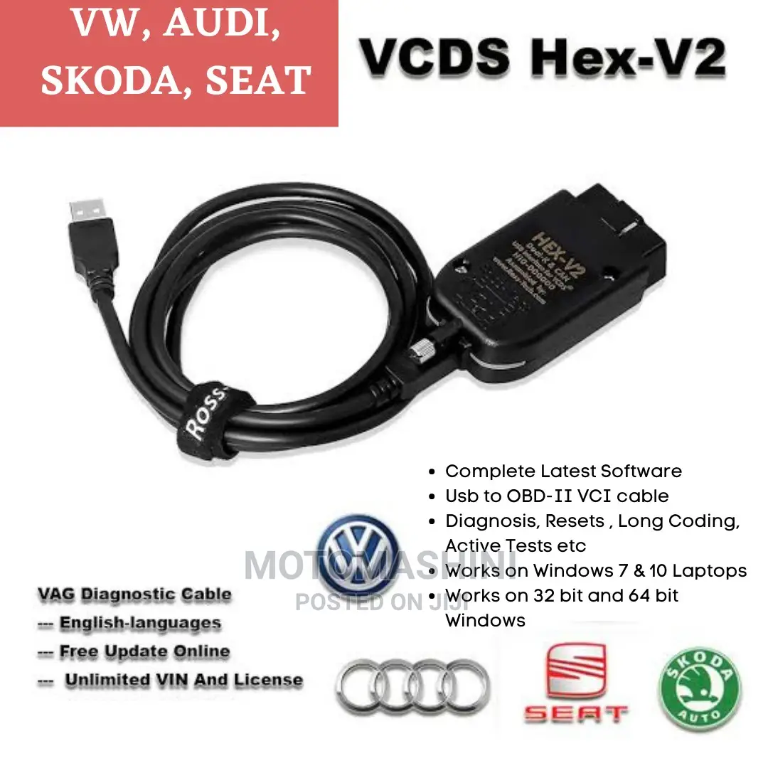 Volkswagen Rosstech VCDS HEX V2 Diagnosis Cable and Software