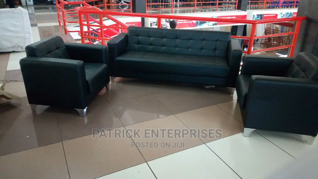 Executive 5 Seater Sofa Leather Chairs