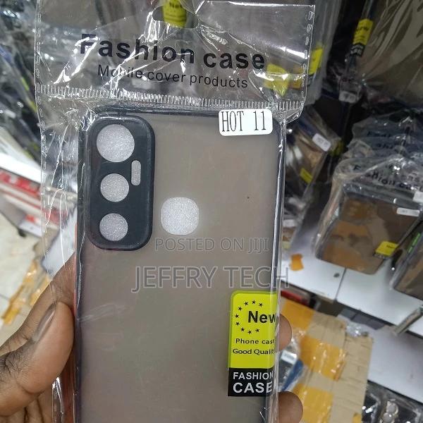 Smoke Back Cover Case for Infinix Hot 11 - ( Black ) - thumbnail 2