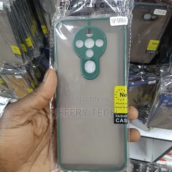 Tecno Spark 6 Air Matte Finish Smoke Cover (Blue,Camera Bump